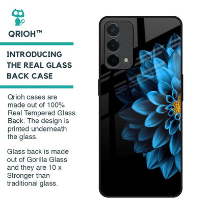 Half Blue Flower Glass Case for Oppo F19