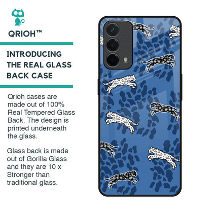Blue Cheetah Glass Case for Oppo F19