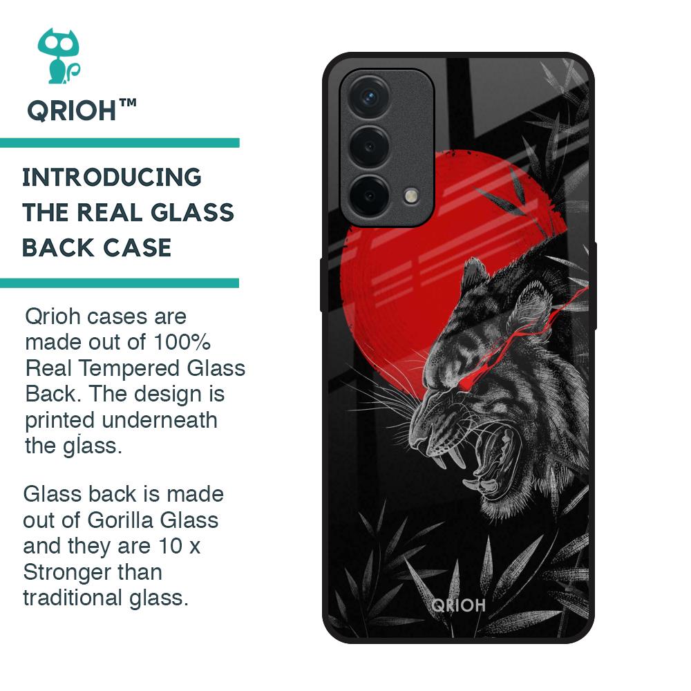 Red Moon Tiger Glass Case for Oppo F19