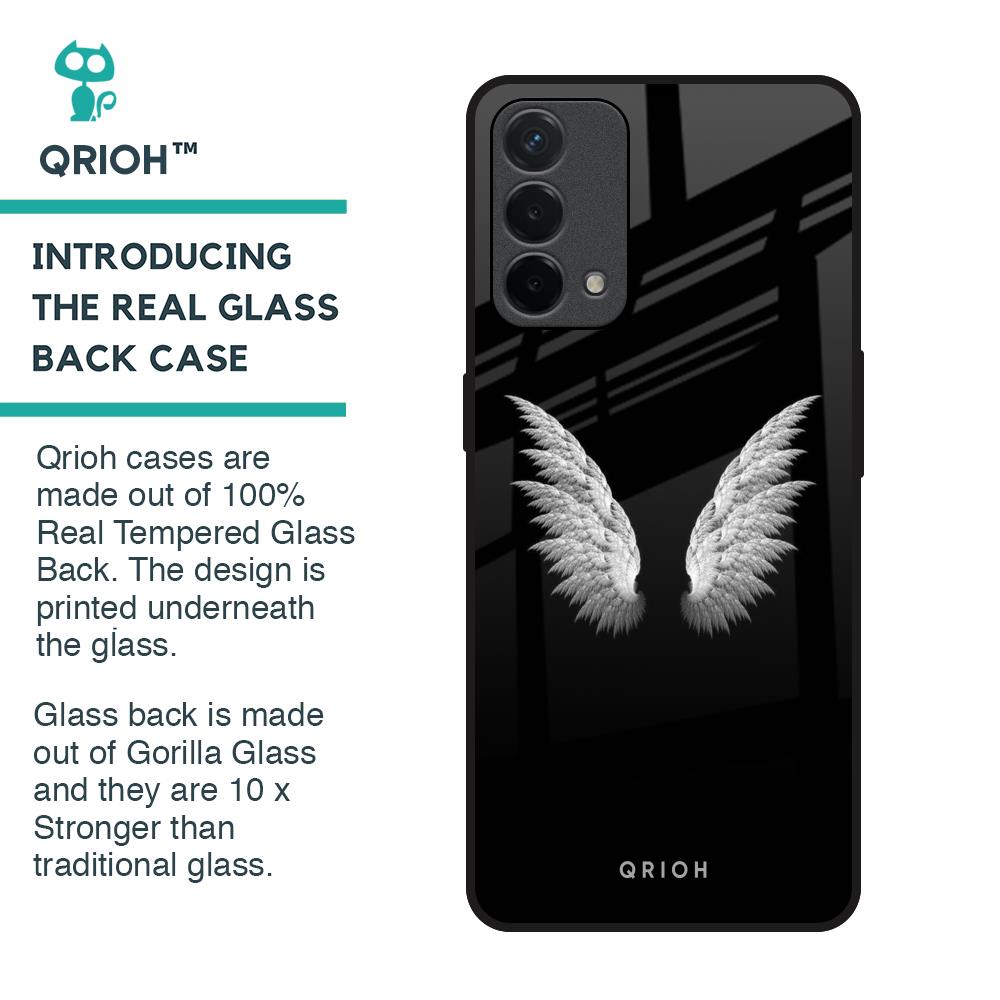 White Angel Wings Glass Case for Oppo F19