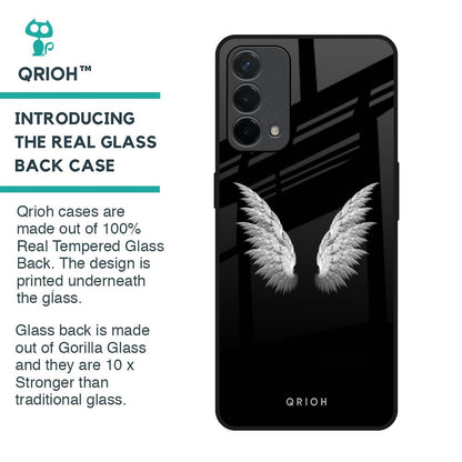 White Angel Wings Glass Case for Oppo F19