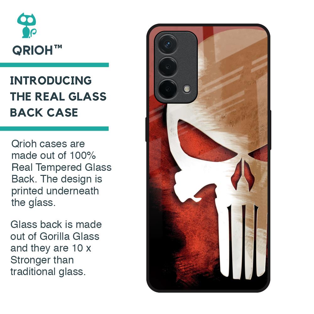 Red Skull Glass Case for Oppo F19