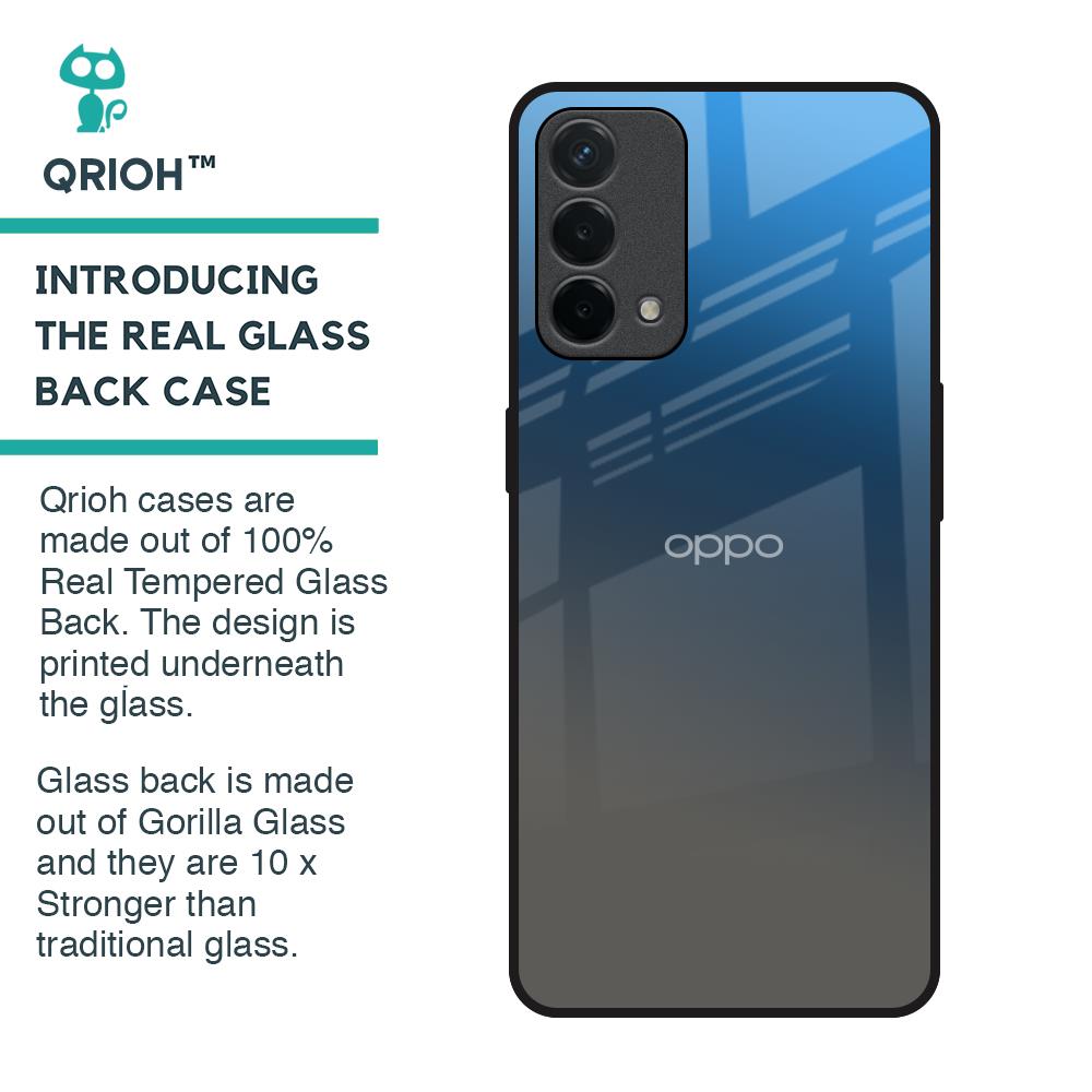 Blue Grey Ombre Glass Case for Oppo F19