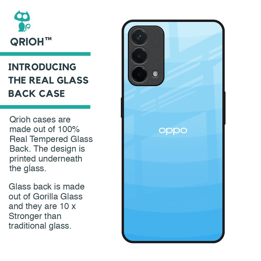 Wavy Blue Pattern Glass Case for Oppo F19