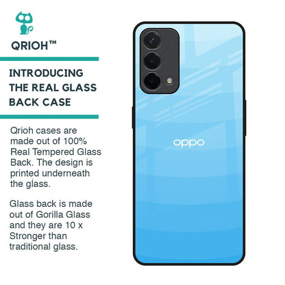 Wavy Blue Pattern Glass Case for Oppo F19