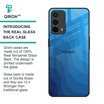 Blue Wave Abstract Glass Case for Oppo F19