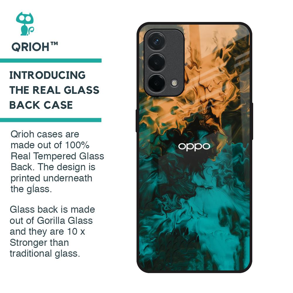 Watercolor Wave Glass Case for Oppo F19