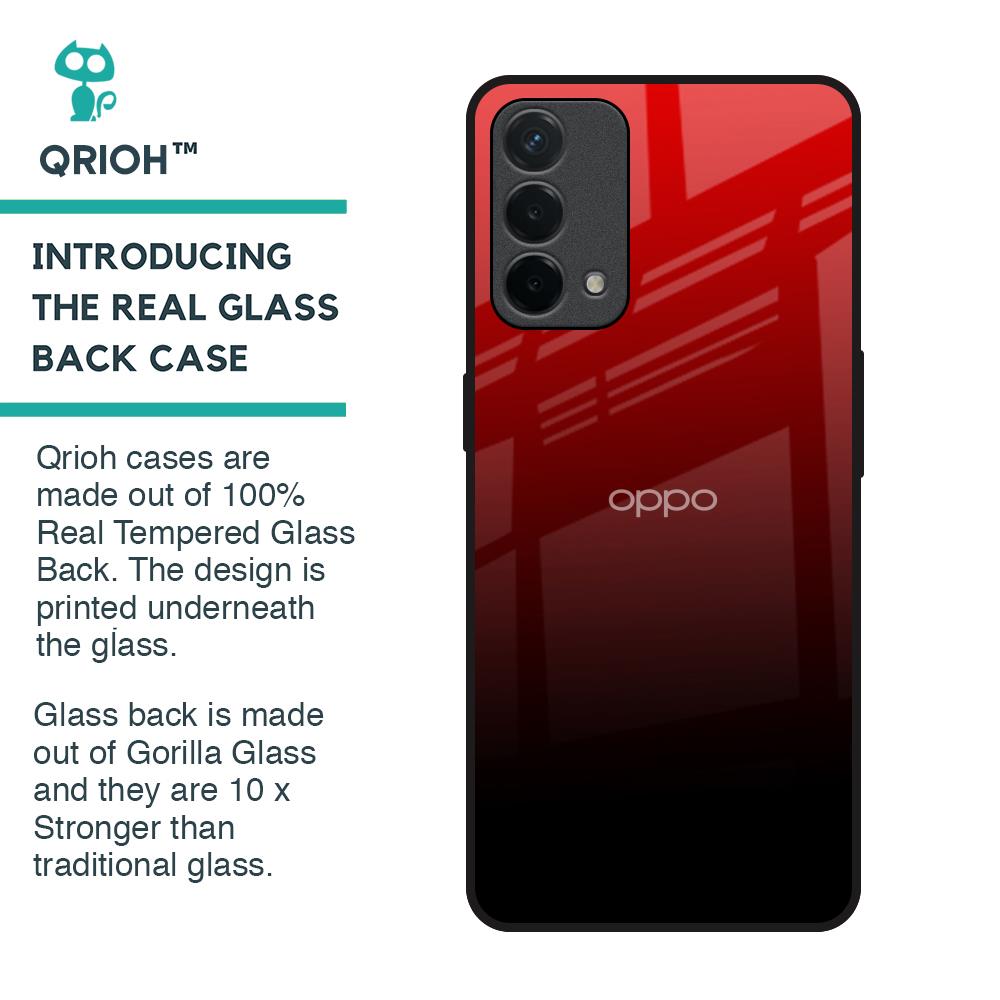 Maroon Faded Glass Case for Oppo F19