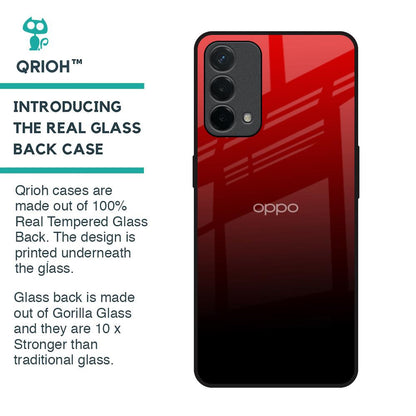 Maroon Faded Glass Case for Oppo F19