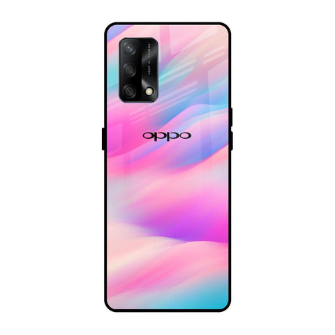 Colorful Waves Oppo F19 Glass Cases & Covers Online
