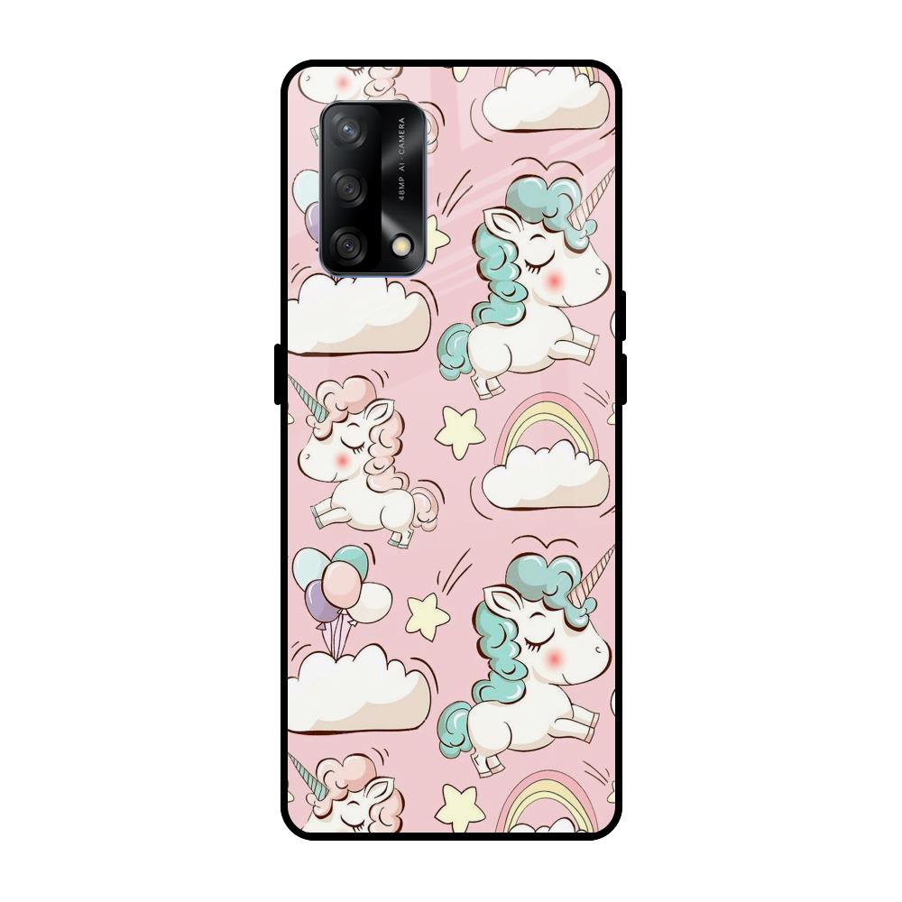Balloon Unicorn Oppo F19 Glass Cases & Covers Online