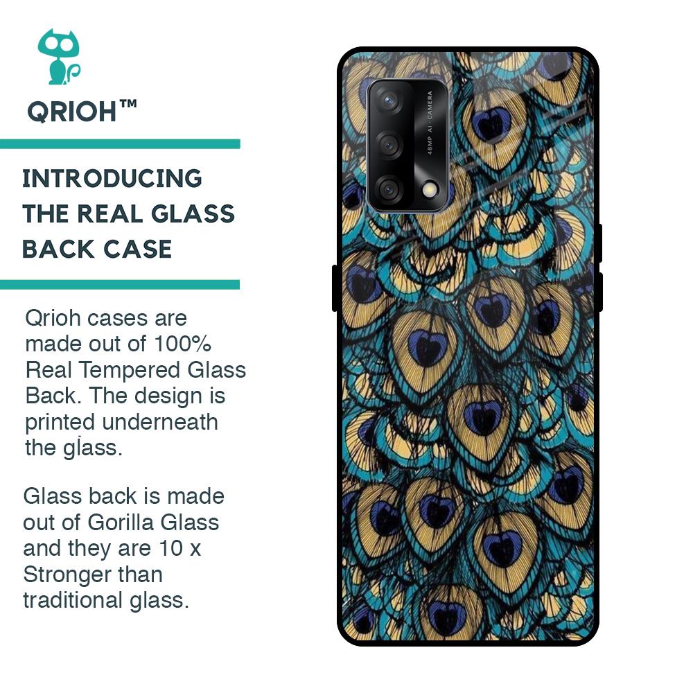 Peacock Feathers Glass case for Oppo F19