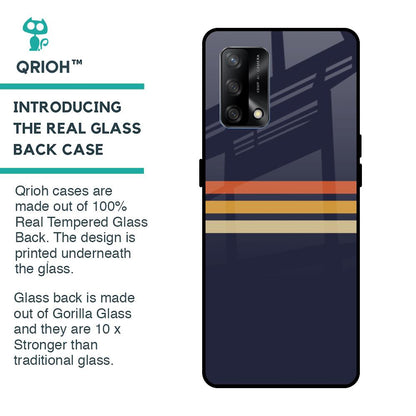 Tricolor Stripes Glass Case For Oppo F19