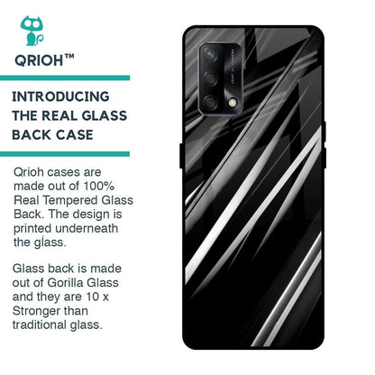 Black & Grey Gradient Glass Case For Oppo F19