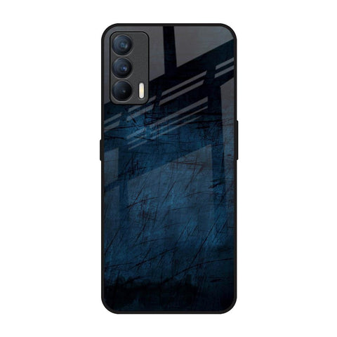 Dark Blue Grunge Realme X7 Glass Back Cover Online