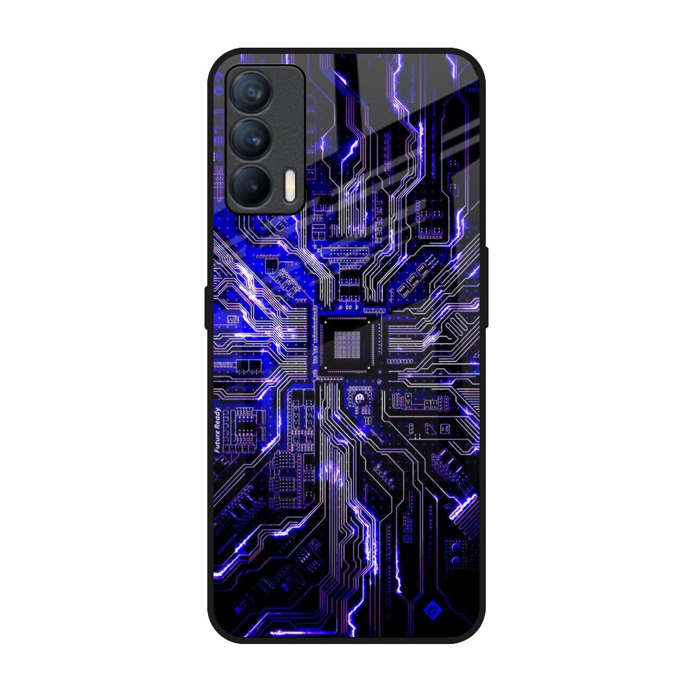 Techno Color Pattern Realme X7 Glass Back Cover Online