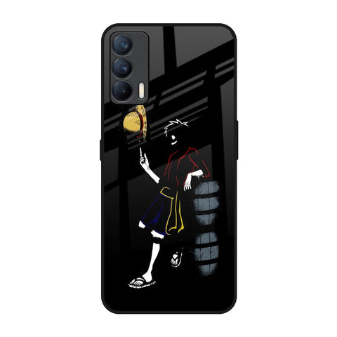Luffy Line Art Realme X7 Glass Back Cover Online