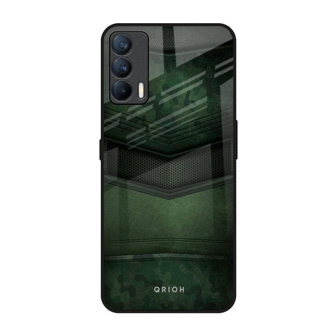 Green Leather Realme X7 Glass Back Cover Online