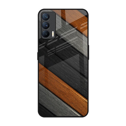 Tri Color Wood Realme X7 Glass Back Cover Online