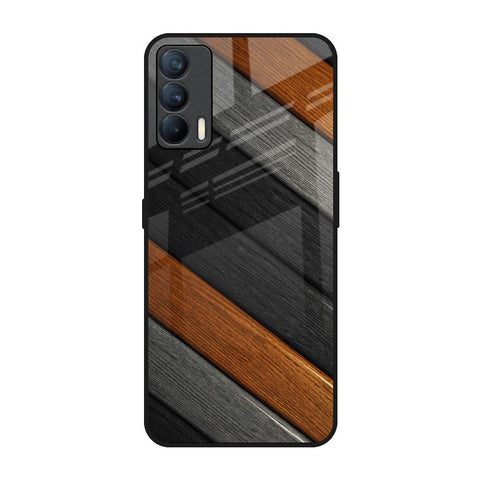 Tri Color Wood Realme X7 Glass Back Cover Online