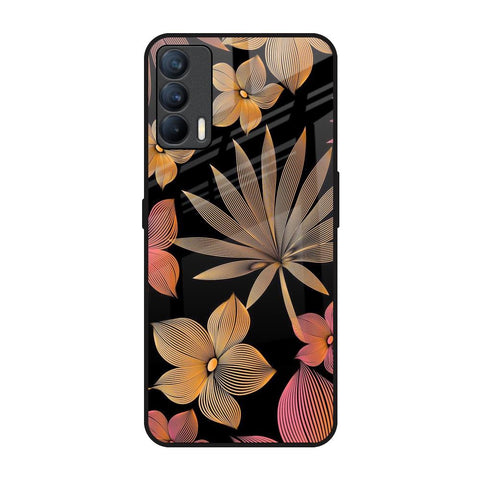 Lines Pattern Flowers Realme X7 Glass Back Cover Online