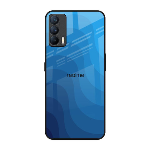 Blue Wave Abstract Realme X7 Glass Back Cover Online