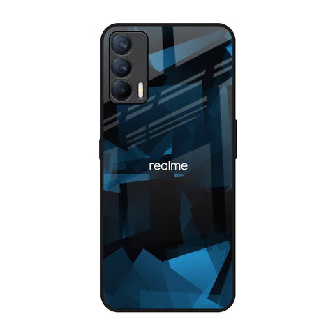 Polygonal Blue Box Realme X7 Glass Back Cover Online