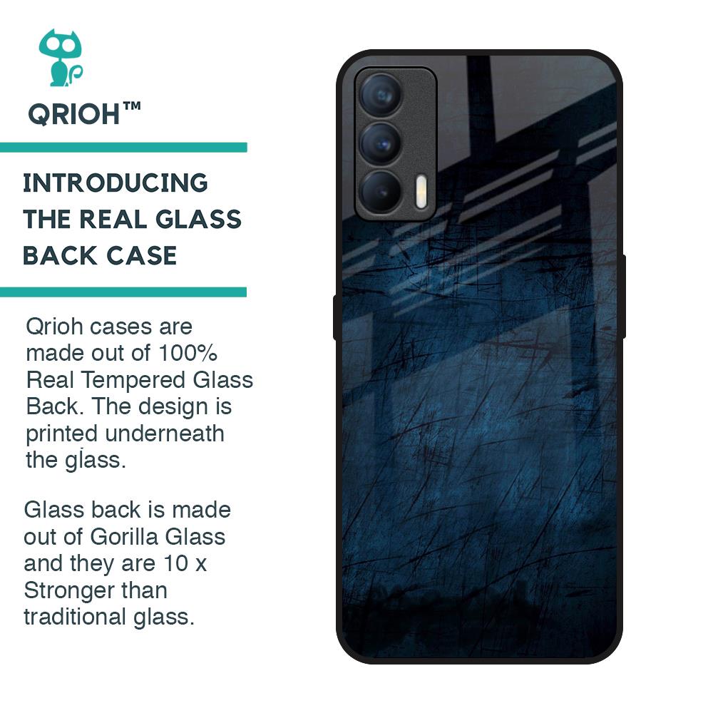 Dark Blue Grunge Glass Case for Realme X7