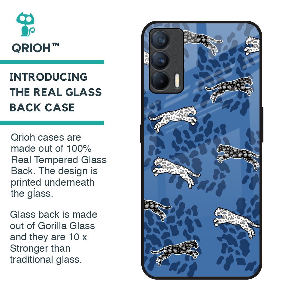 Blue Cheetah Glass Case for Realme X7