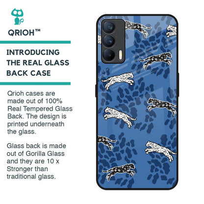 Blue Cheetah Glass Case for Realme X7