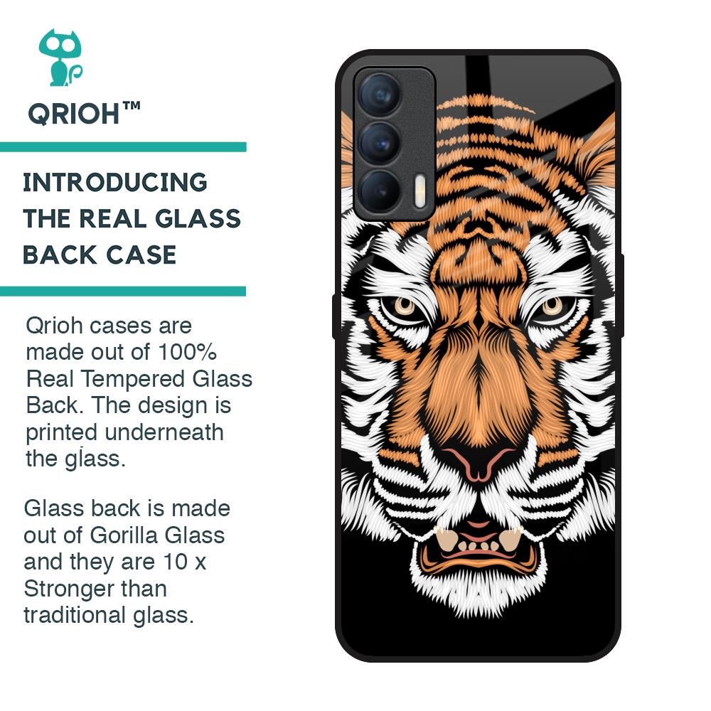 Angry Tiger Glass Case For Realme X7