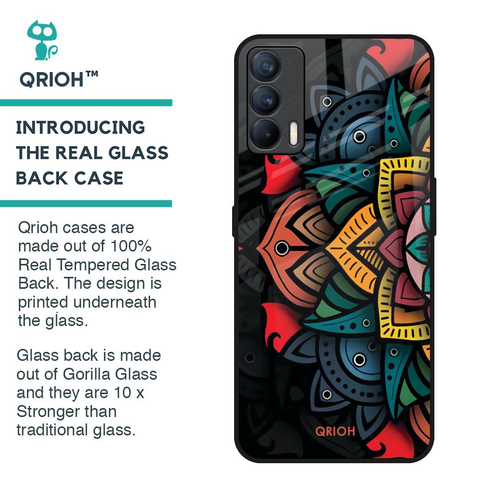 Retro Gorgeous Flower Glass Case for Realme X7