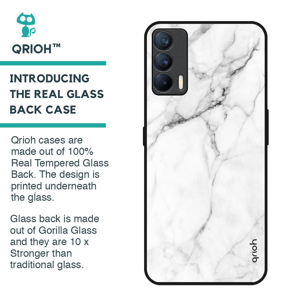 Modern White Marble Glass Case for Realme X7
