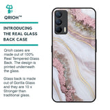 Pink & Gold Gllitter Marble Glass Case for Realme X7