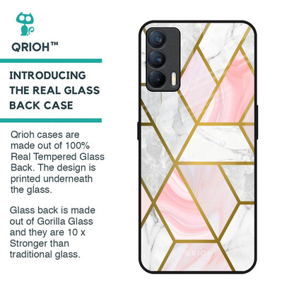 Geometrical Marble Glass Case for Realme X7
