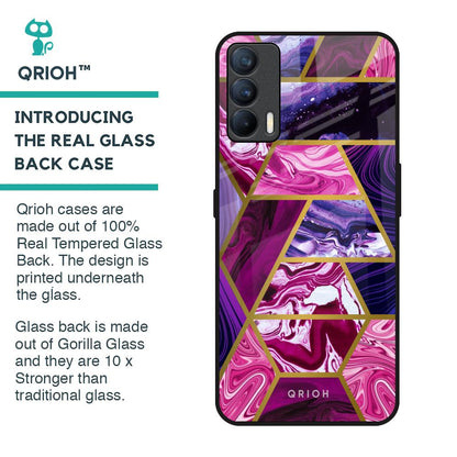 Electroplated Geometric Marble Glass Case for Realme X7