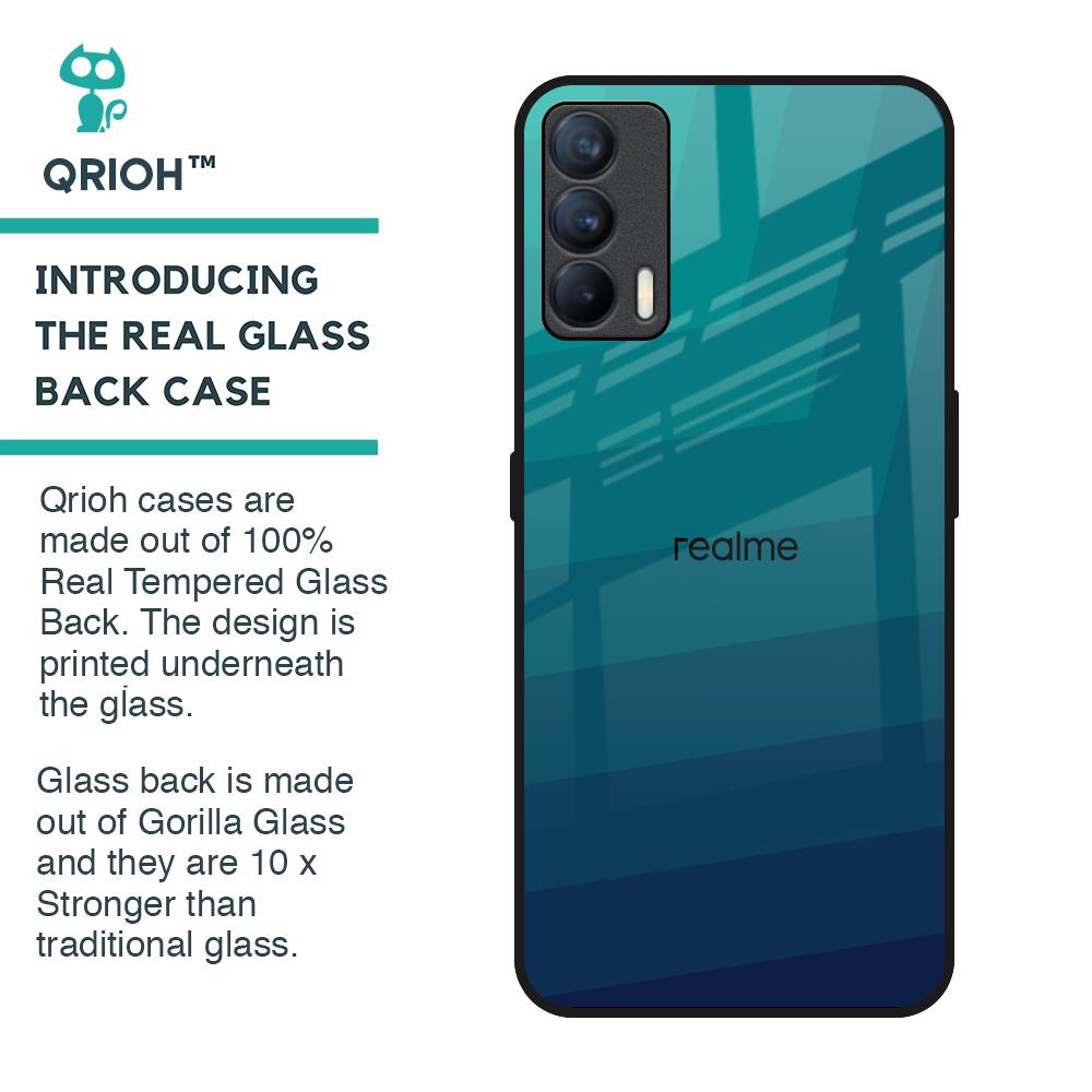 Green Triangle Pattern Glass Case for Realme X7