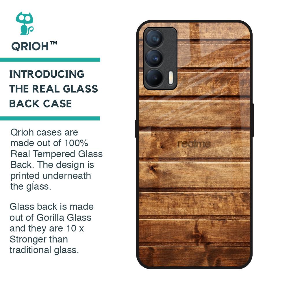 Wooden Planks Glass Case for Realme X7