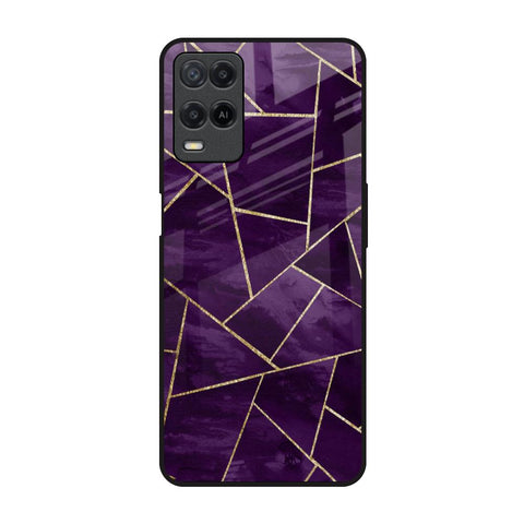 Geometric Purple Oppo A54 Glass Back Cover Online