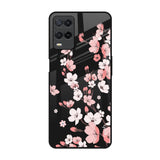 Black Cherry Blossom Oppo A54 Glass Back Cover Online