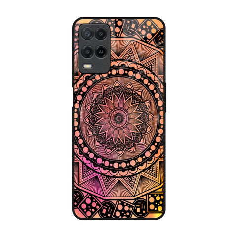 Floral Mandala Oppo A54 Glass Back Cover Online