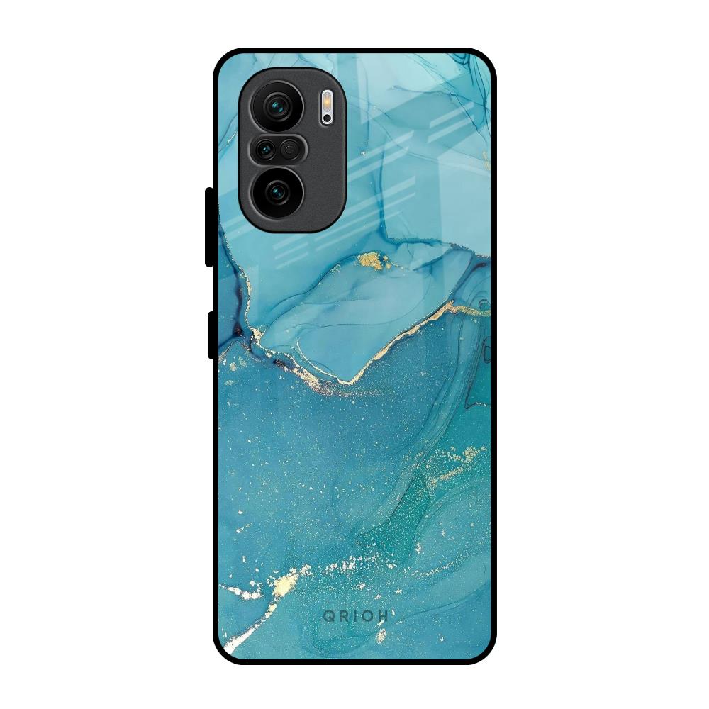 Blue Golden Glitter Mi 11X Glass Back Cover Online