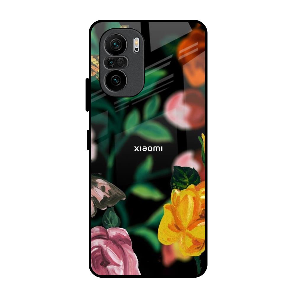 Flowers & Butterfly Mi 11X Glass Back Cover Online