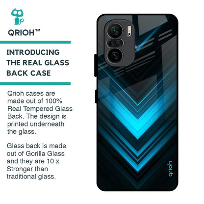 Vertical Blue Arrow Glass Case For Mi 11X