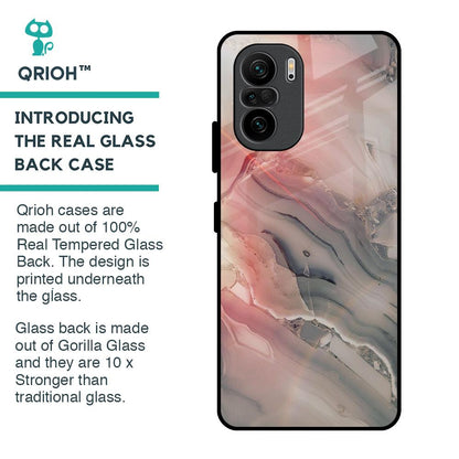 Pink And Grey Marble Glass Case For Mi 11X