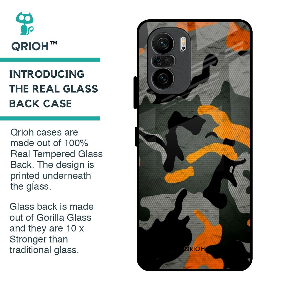 Camouflage Orange Glass Case For Mi 11X