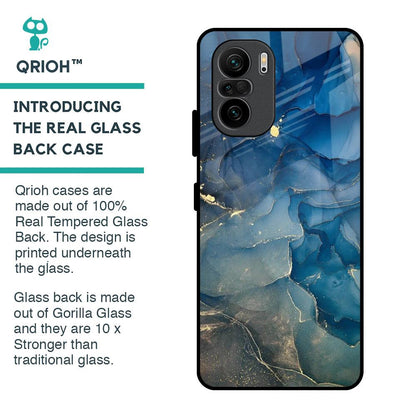 Blue Cool Marble Glass Case for Mi 11X