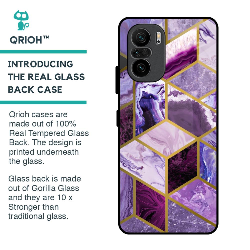 Purple Rhombus Marble Glass Case for Mi 11X