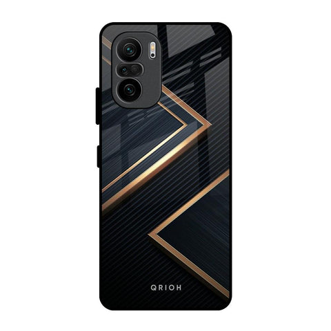 Sleek Golden & Navy Mi 11X Pro Glass Back Cover Online