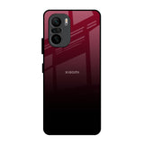 Wine Red Mi 11X Pro Glass Back Cover Online